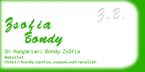 zsofia bondy business card